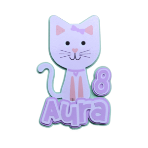 topper torta gatito rosado
