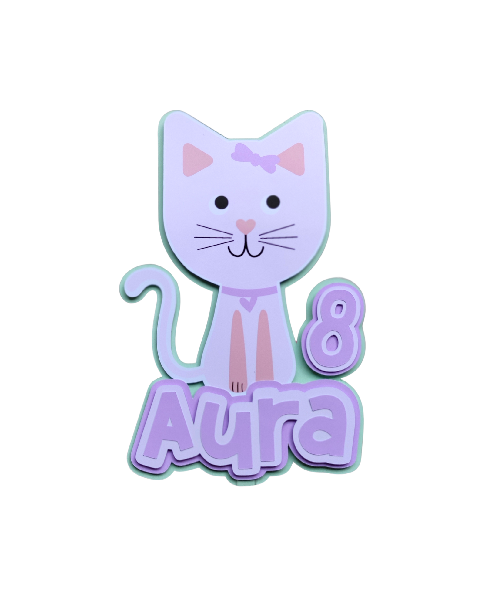 topper torta gatito rosado